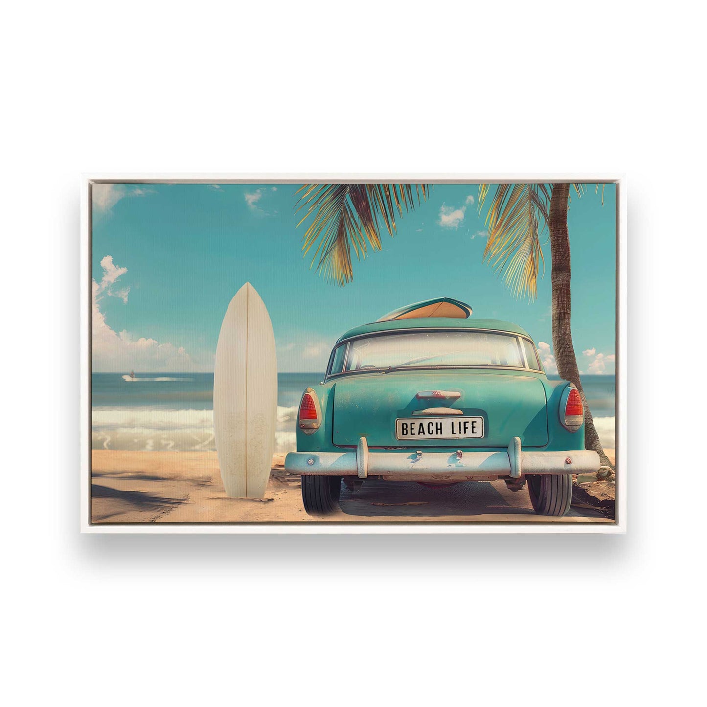 [Color:Opaque White], Picture of art in a White frame