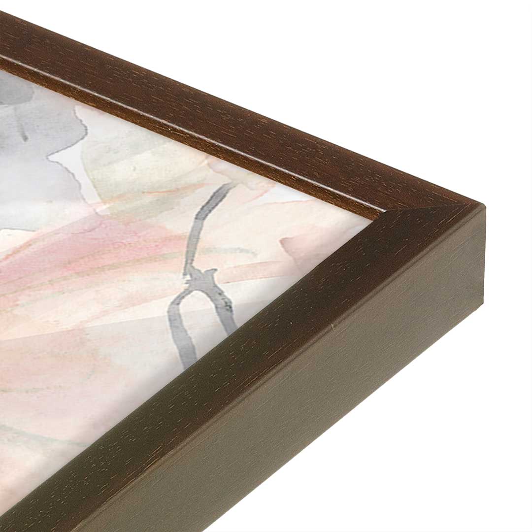 [Color:Brown], Picture of art in a Brown frame at an angle