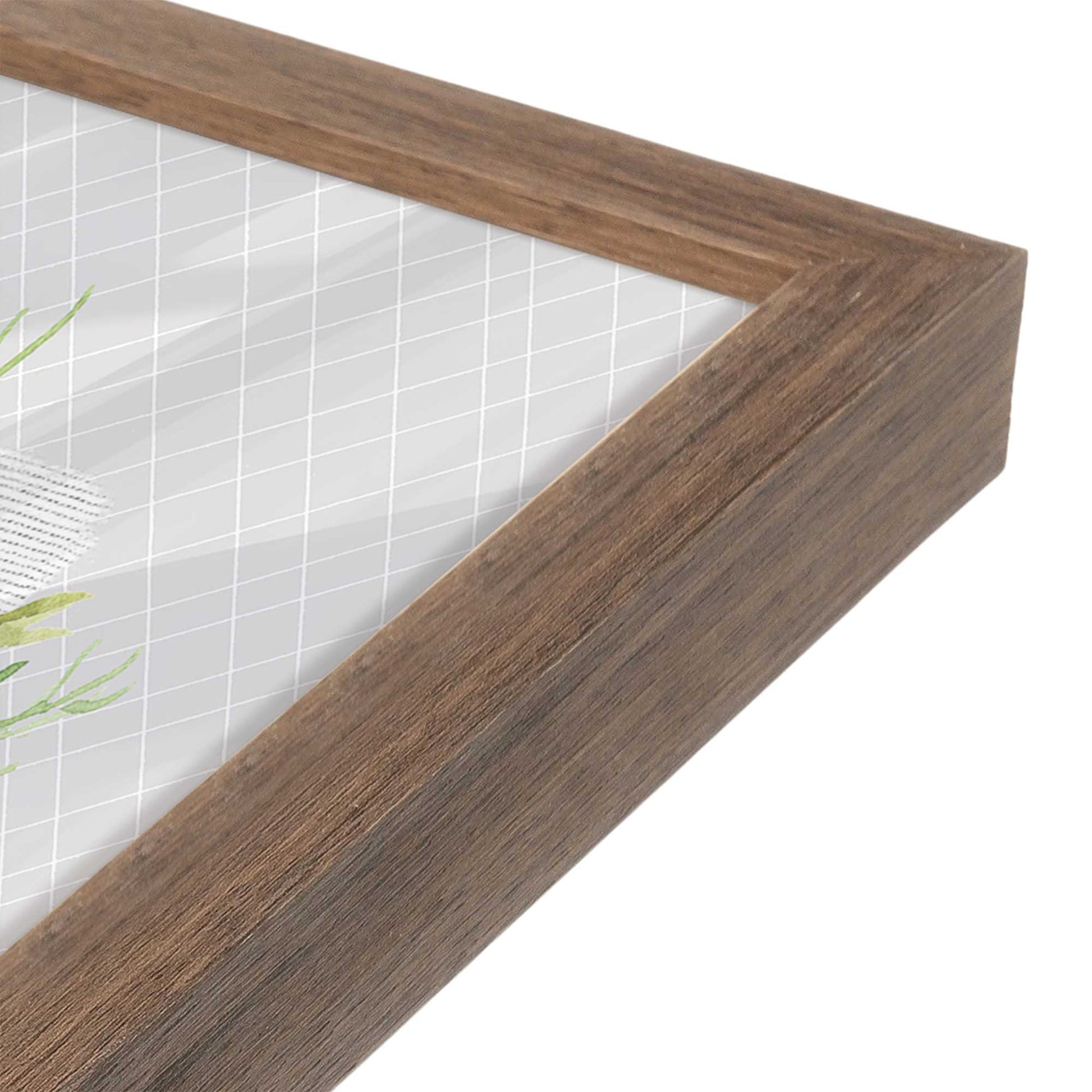 [Color:Walnut], Picture of art in a Walnut frame at an angle