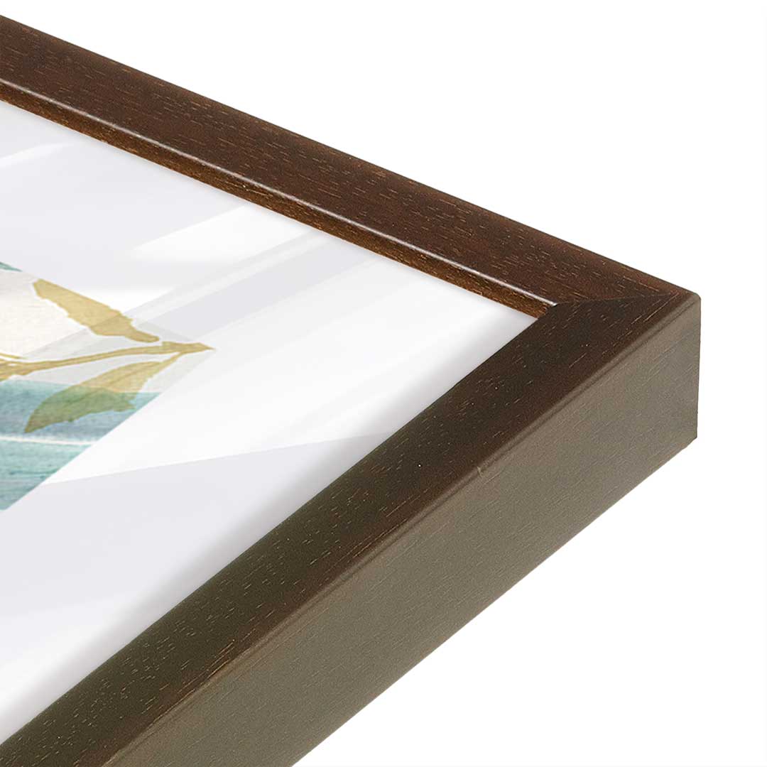 [Color:Brown], Picture of art in a Brown frame at an angle