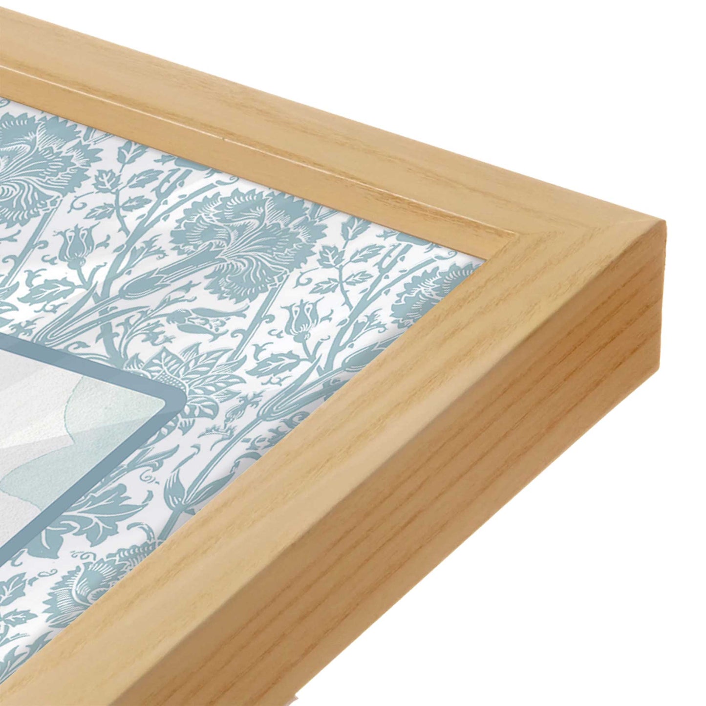 [Color:American Maple], Picture of art in a American Maple frame at an angle