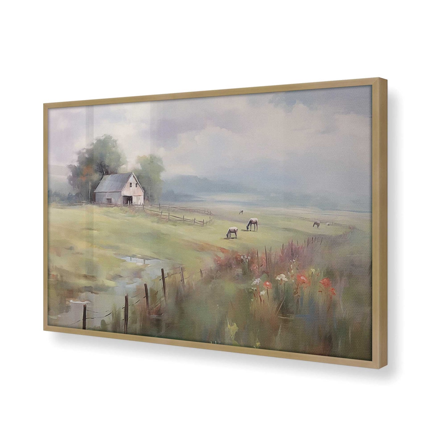 [Color:Brushed Gold], Picture of art in a Brushed Gold frame of the corner