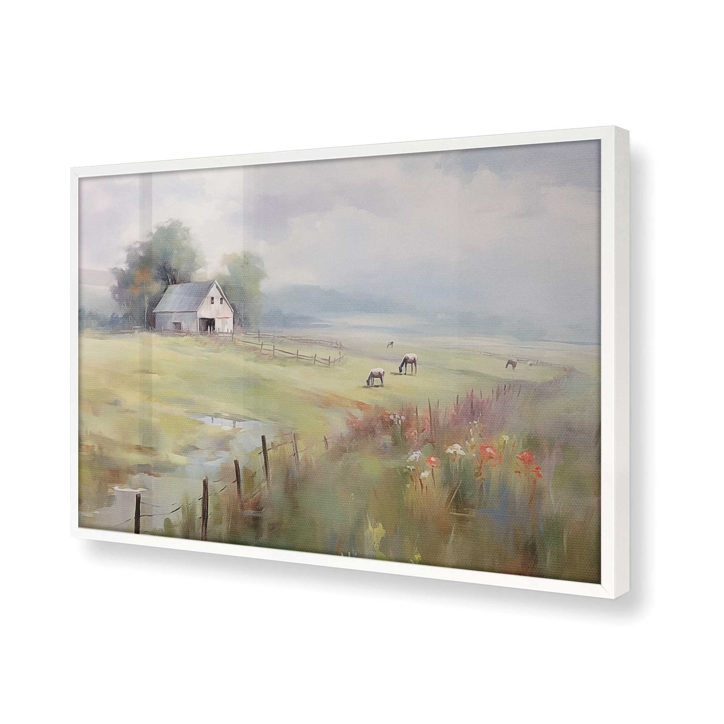 [Color:Opaque White], Picture of art in a Opaque White frame of the corner