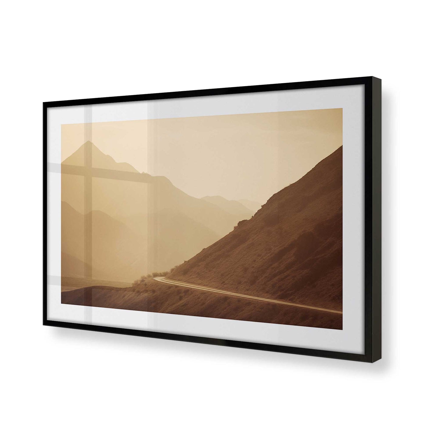 [Color:Satin Black], Picture of art in a Satin Black frame of the corner