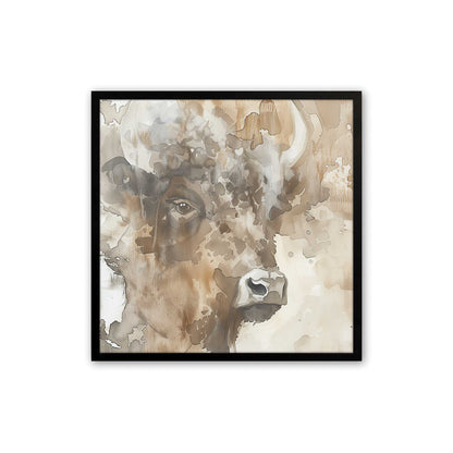 Bisons in Watercolor Art Print, Set of 2