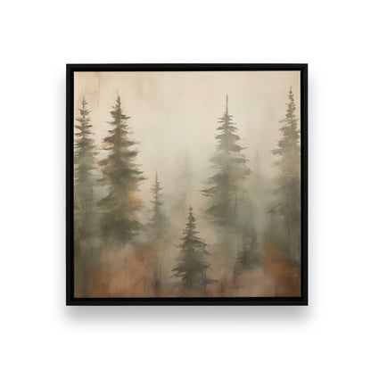 Foggy Autumn Pines Canvas Print, Set of 2
