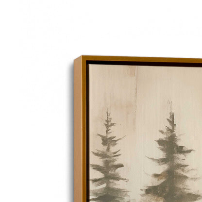 Foggy Autumn Pines Canvas Print, Set of 2