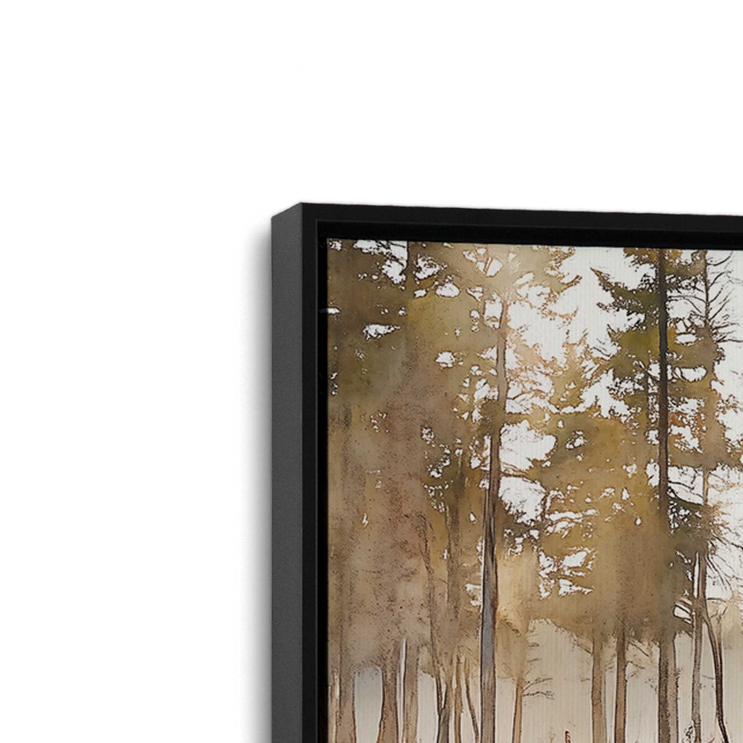 [Color:Satin Black], Picture of art in a Satin Black frame at an angle