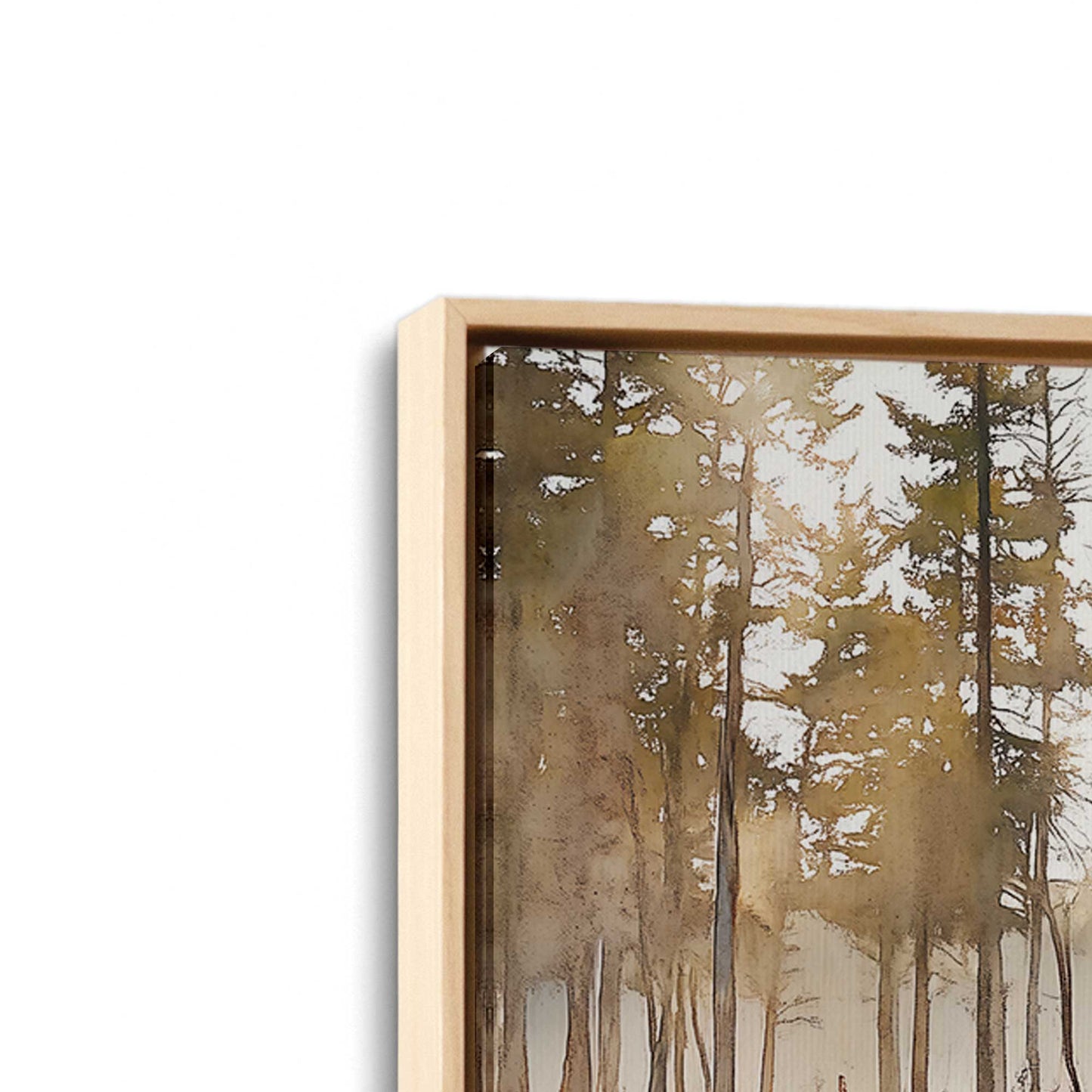 [Color:American Maple], Picture of art in a American Maple frame at an angle
