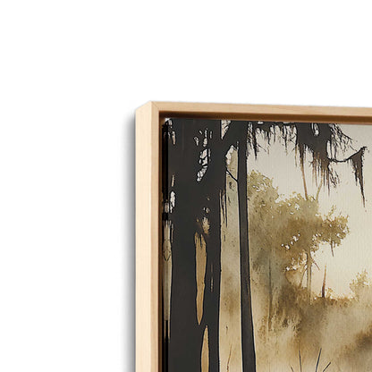 [Color:American Maple], Picture of art in a American Maple frame at an angle