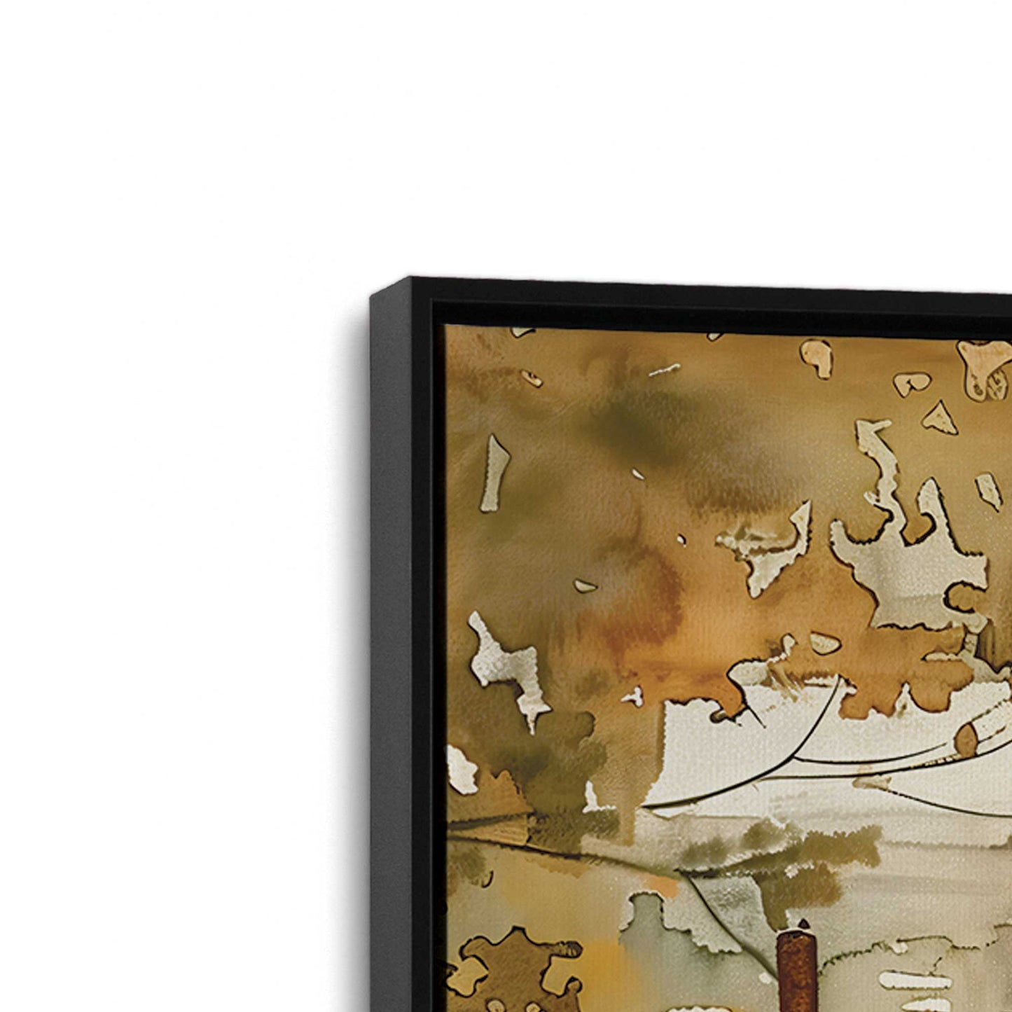 [Color:Satin Black], Picture of art in a Satin Black frame at an angle