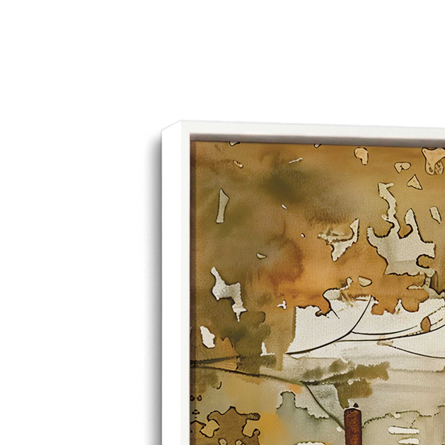 [Color:Opaque White], Picture of art in a White frame at an angle