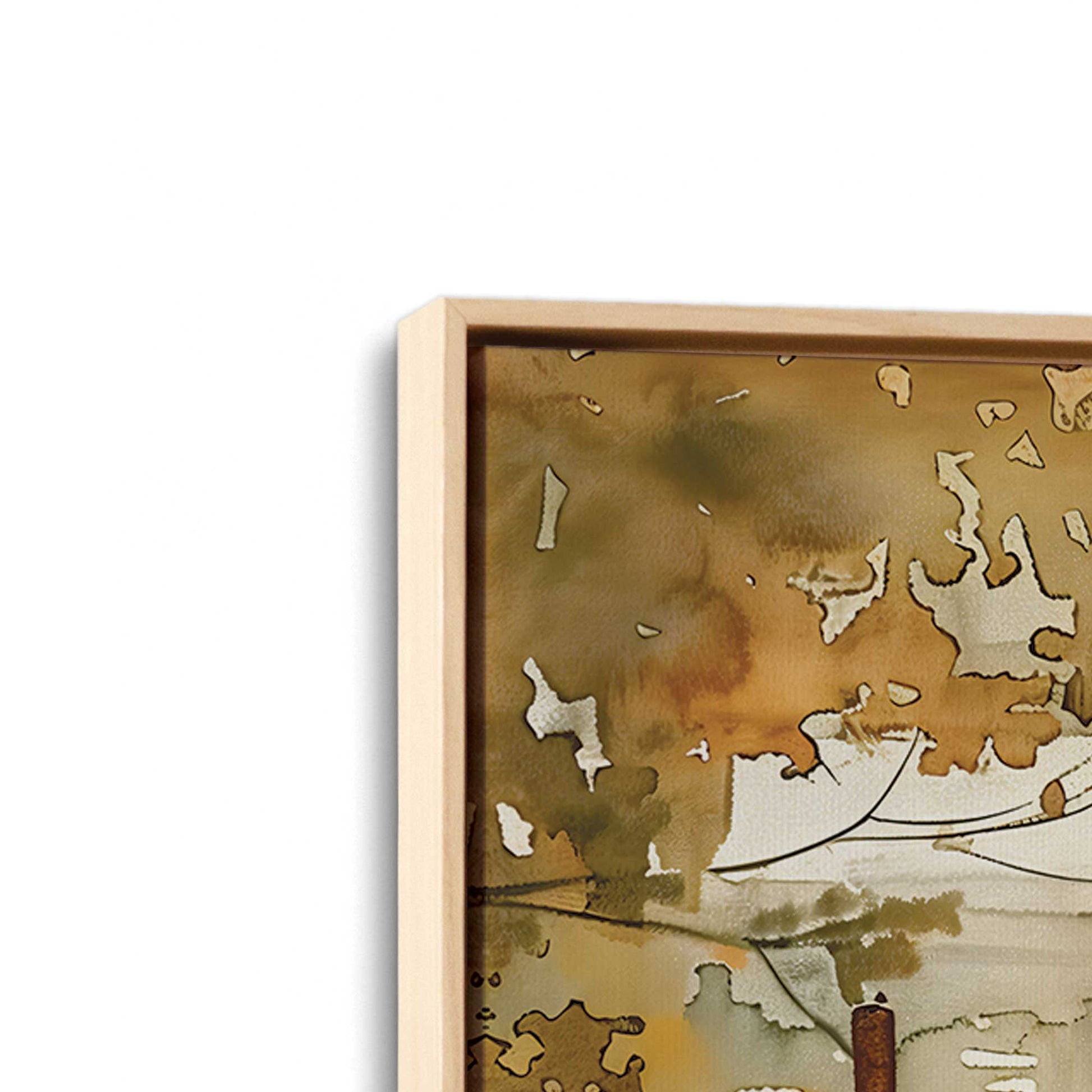 [Color:American Maple], Picture of art in a American Maple frame at an angle