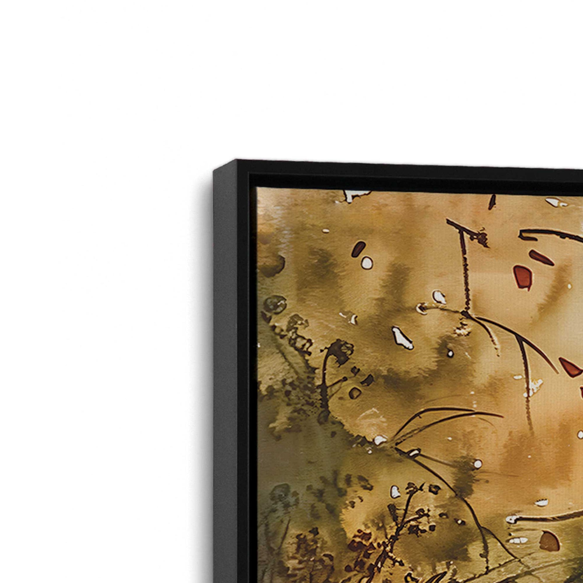 [Color:Satin Black], Picture of art in a Satin Black frame at an angle