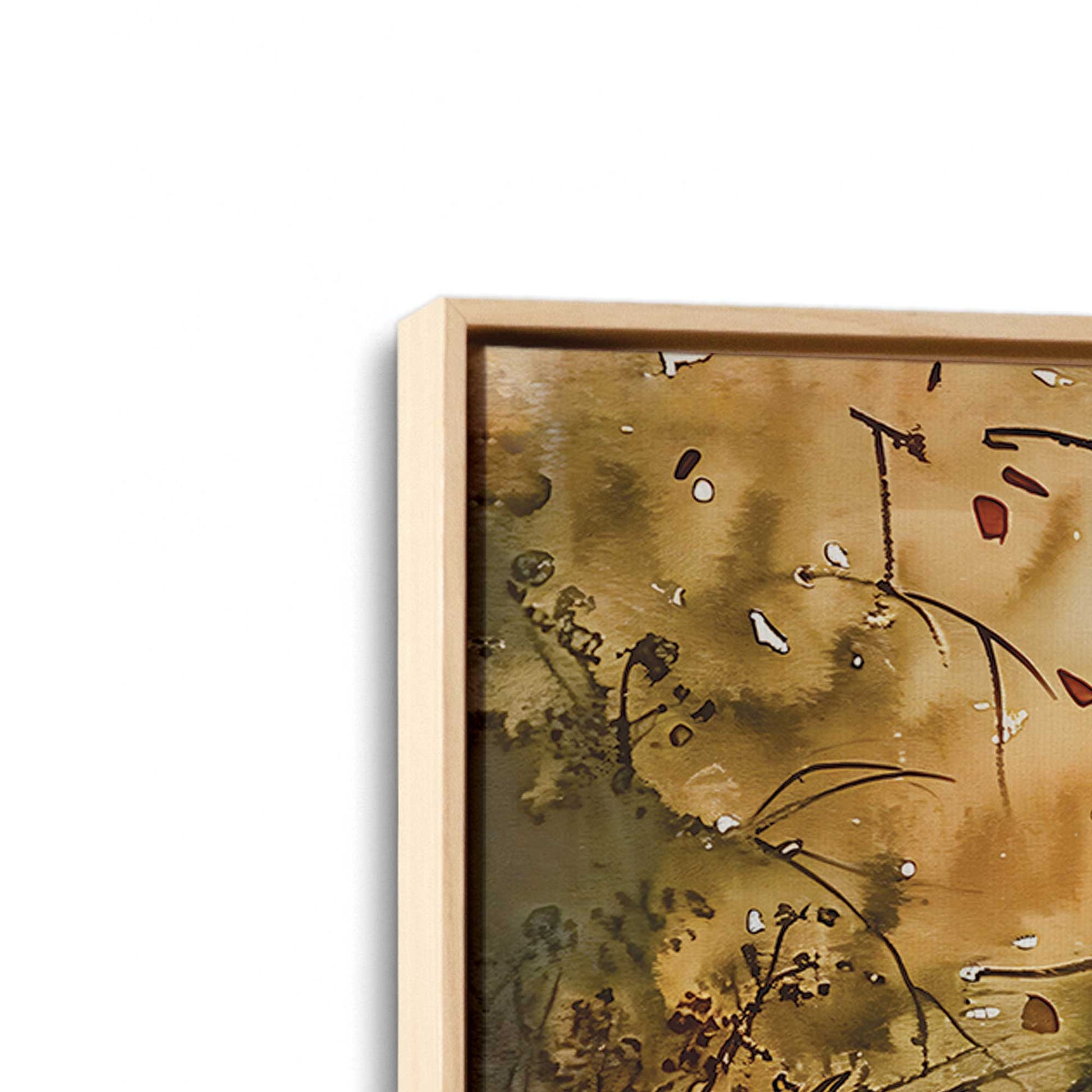 [Color:American Maple], Picture of art in a American Maple frame at an angle