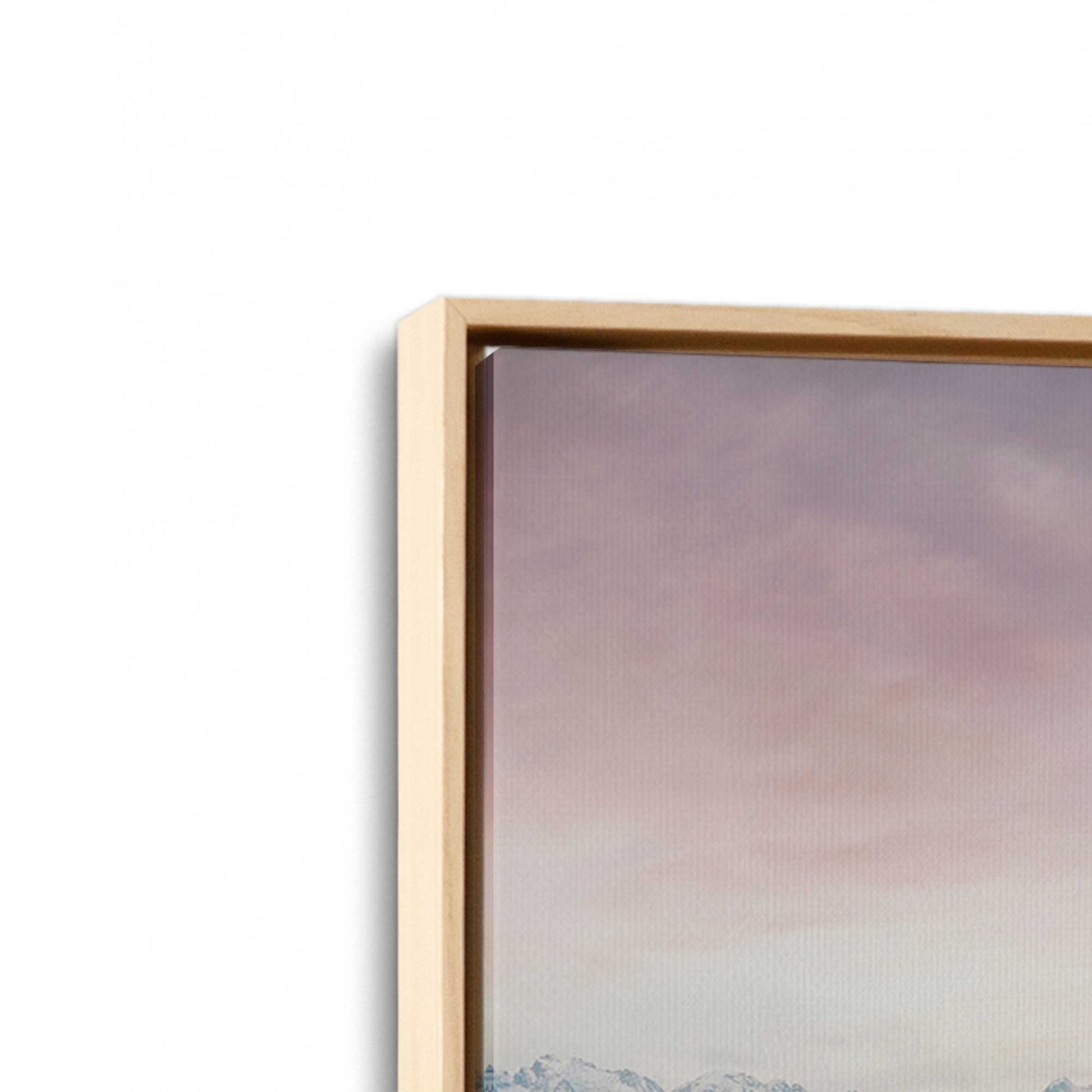 [Color:American Maple], Picture of art in a American Maple frame at an angle