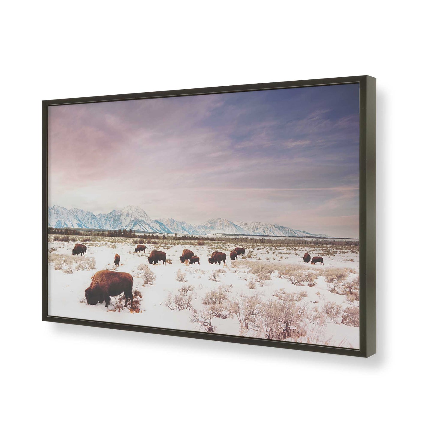 [Color:Satin Black], Picture of art in a Satin Black frame of the corner
