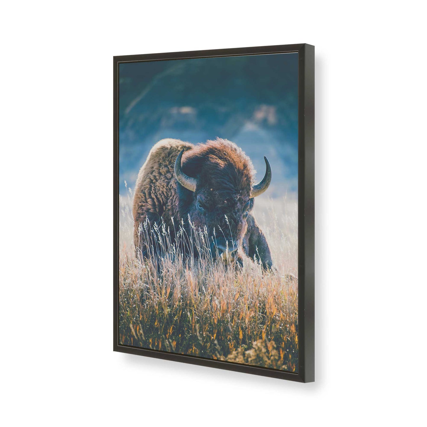 [Color:Satin Black], Picture of art in a Satin Black frame of the corner