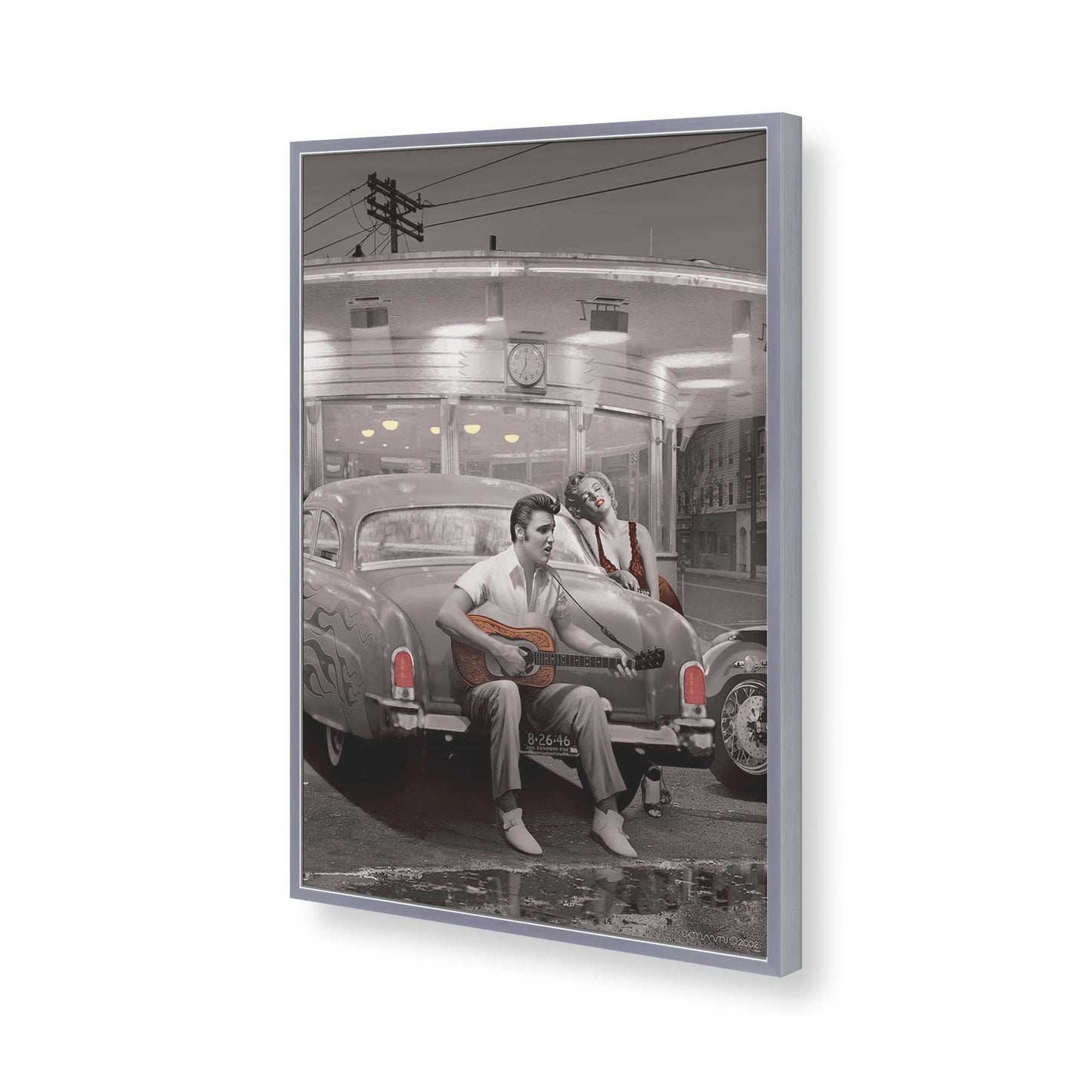 [Color:Polished Chrome], Picture of art in a Polished Chrome frame of the corner