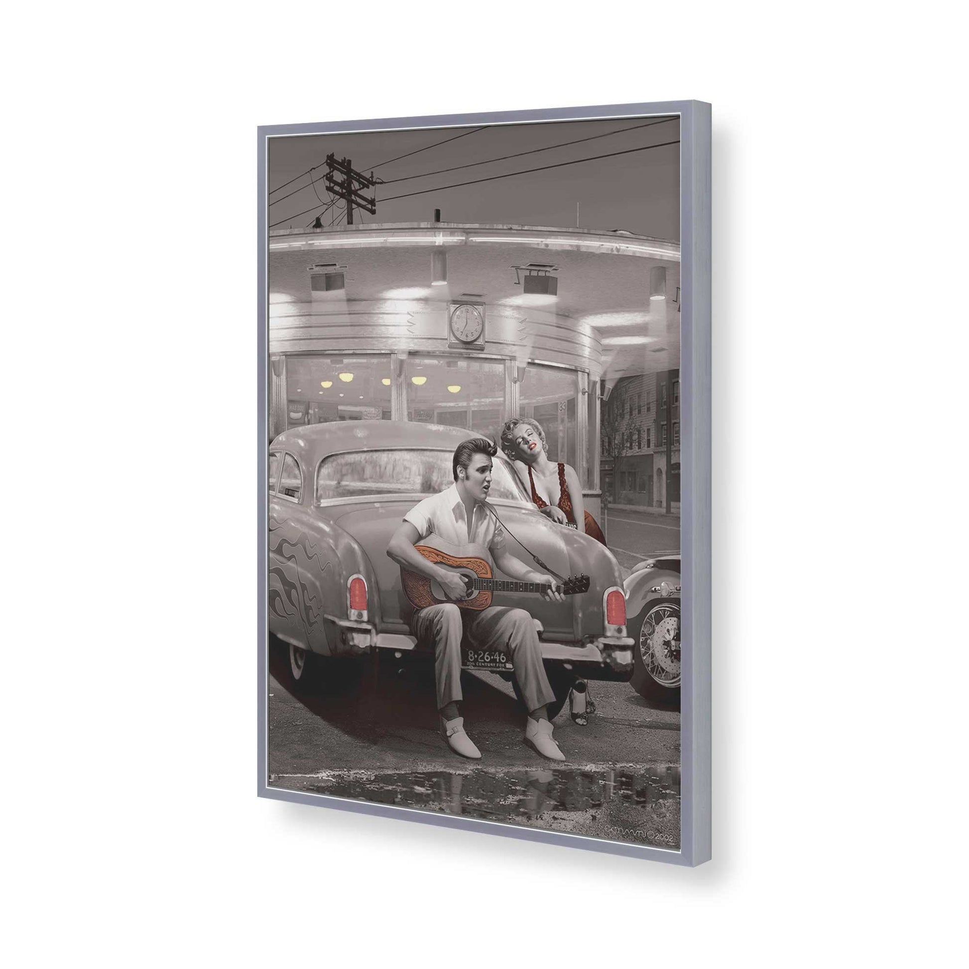 [Color:Polished Chrome], Picture of art in a Polished Chrome frame of the corner