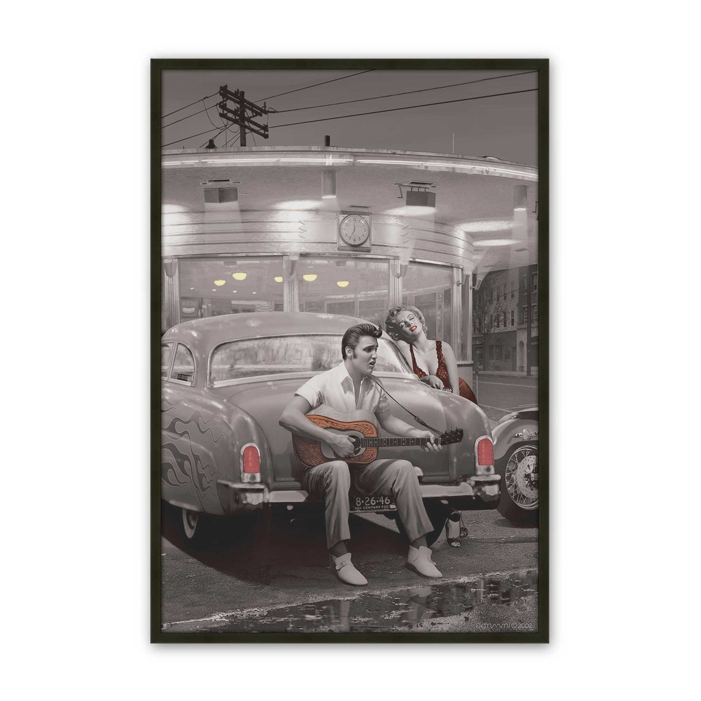 [Color:Satin Black], Picture of art in a Satin Black frame
