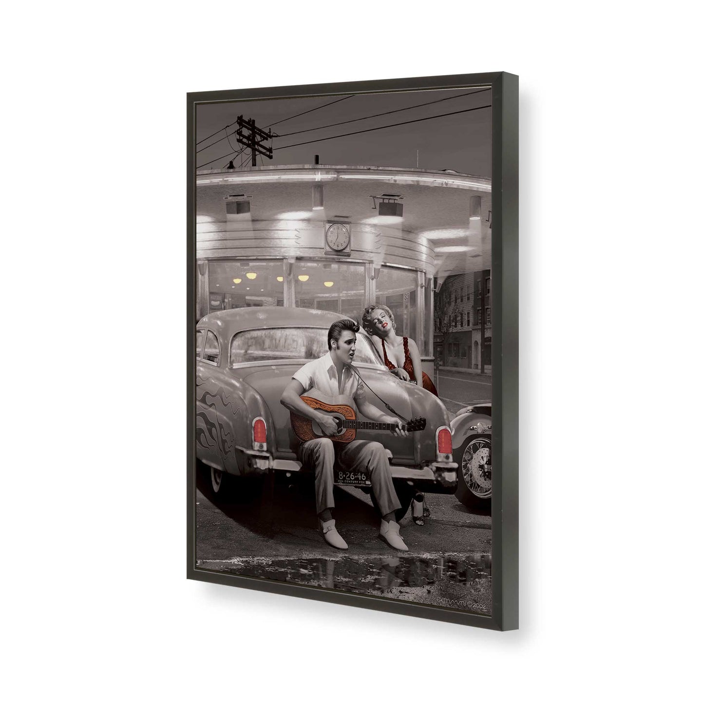 [Color:Satin Black], Picture of art in a Satin Black frame of the corner