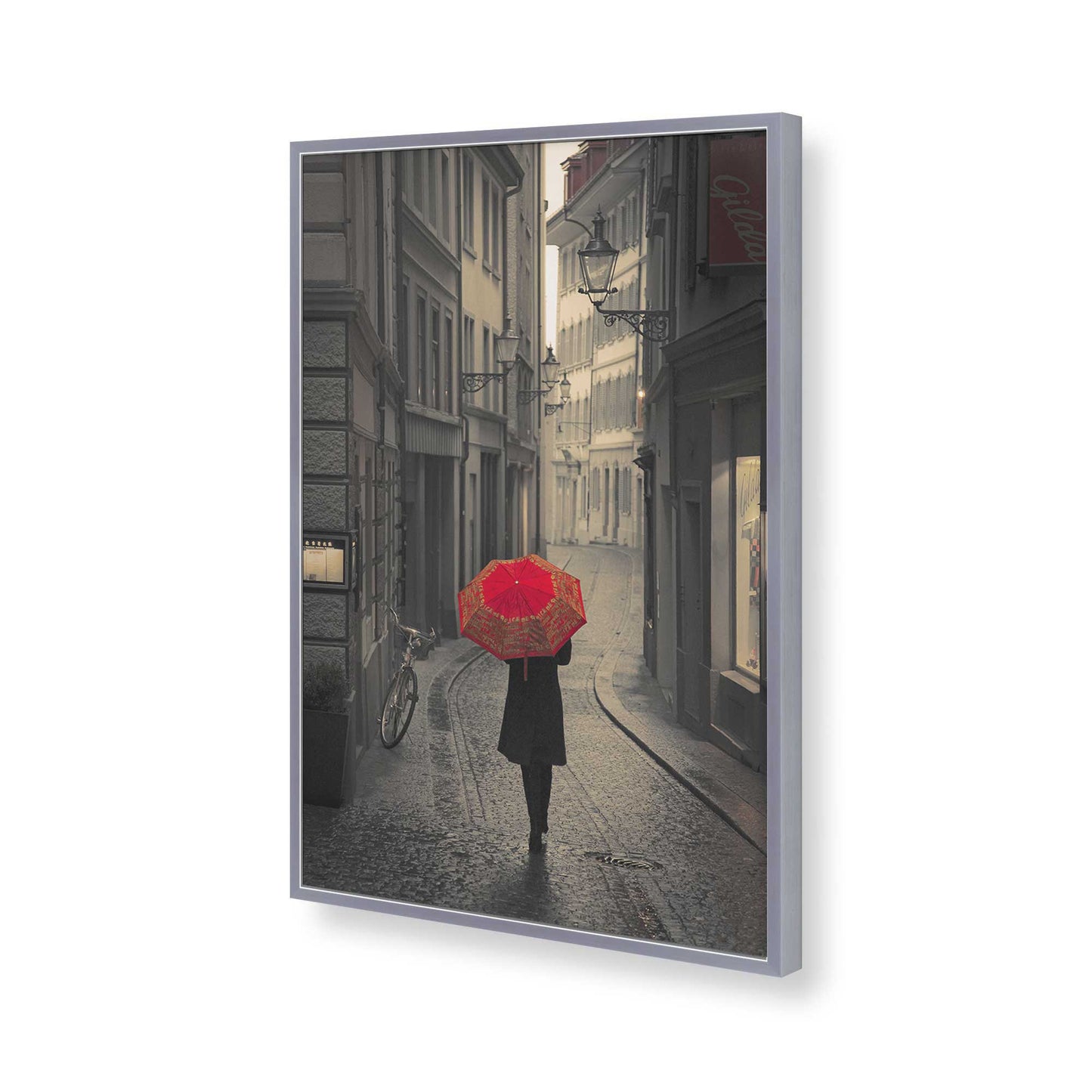 [Color:Polished Chrome], Picture of art in a Polished Chrome frame of the corner