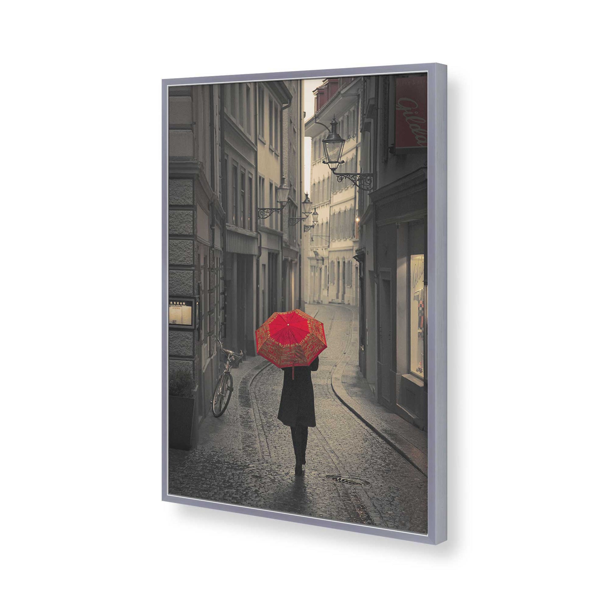[Color:Polished Chrome], Picture of art in a Polished Chrome frame of the corner