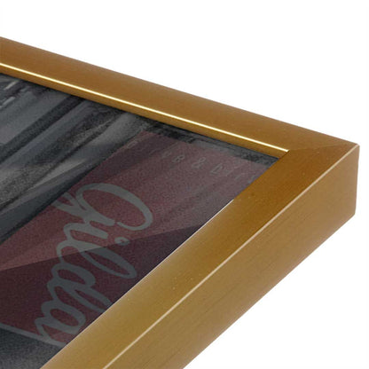 [Color:Polished Gold], Picture of art in a Polished Gold frame at an angle