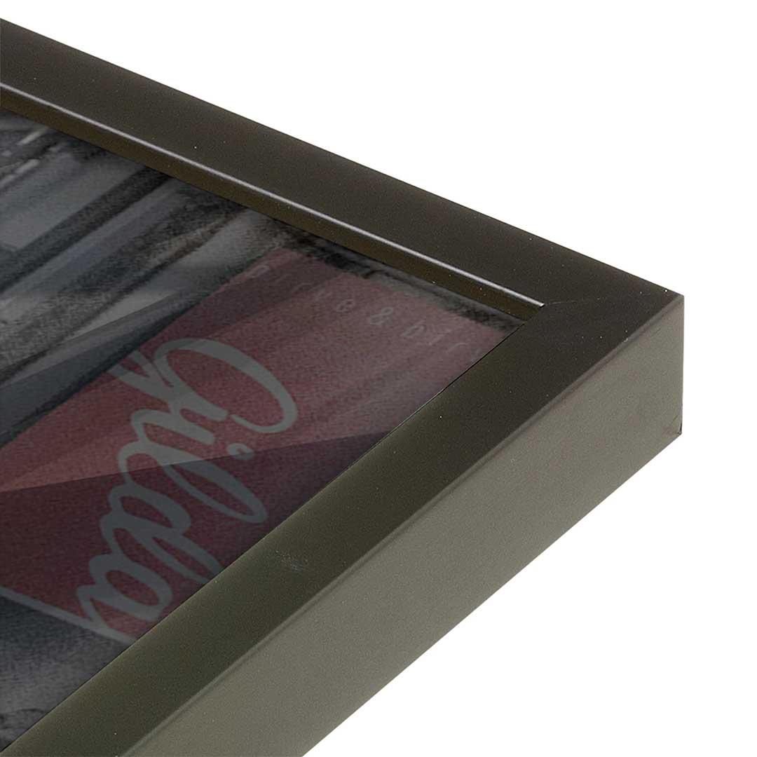 [Color:Satin Black], Picture of art in a Satin Black frame at an angle
