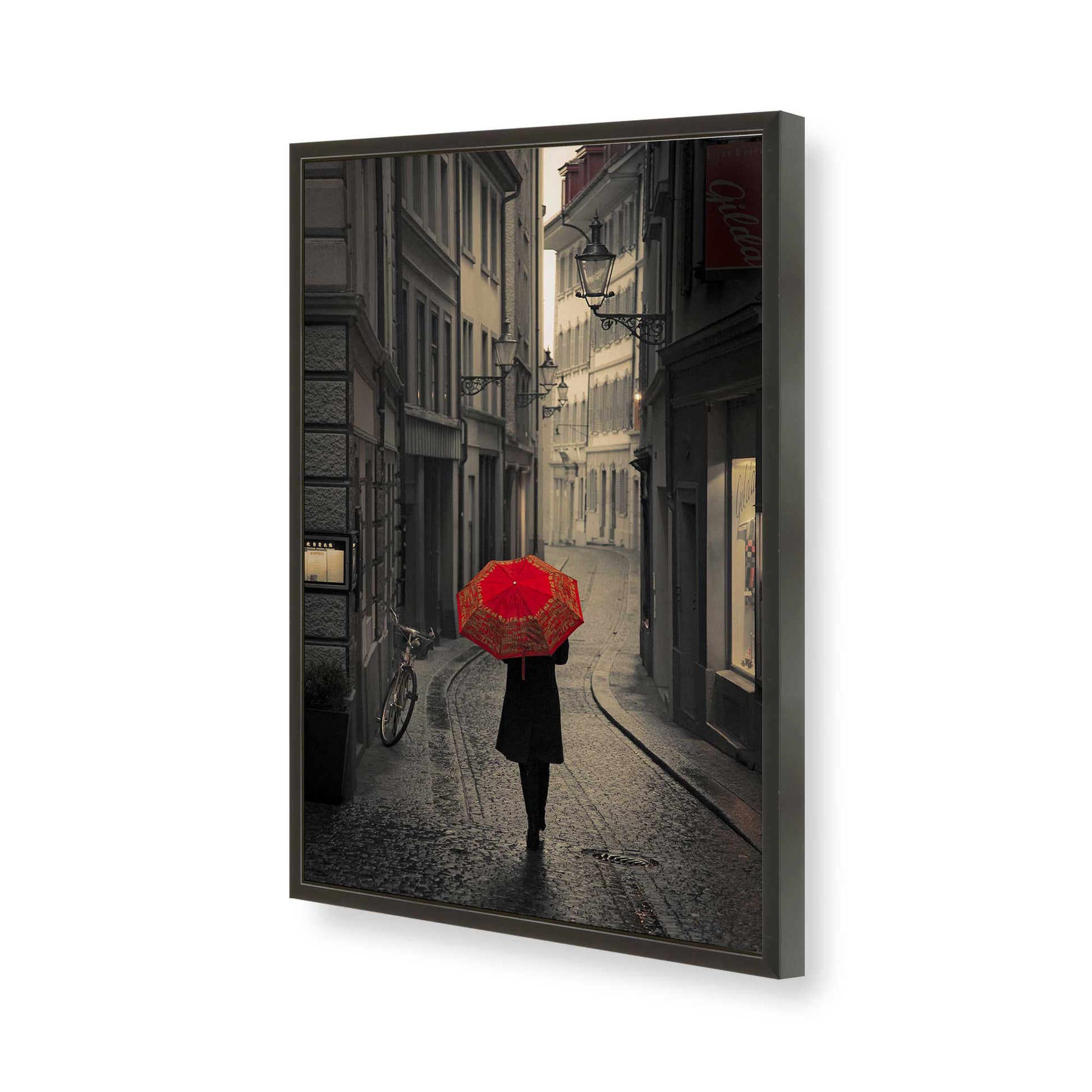 [Color:Satin Black], Picture of art in a Satin Black frame of the corner