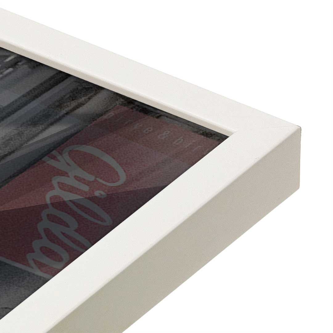[Color:Opaque White], Picture of art in a Opaque White frame at an angle