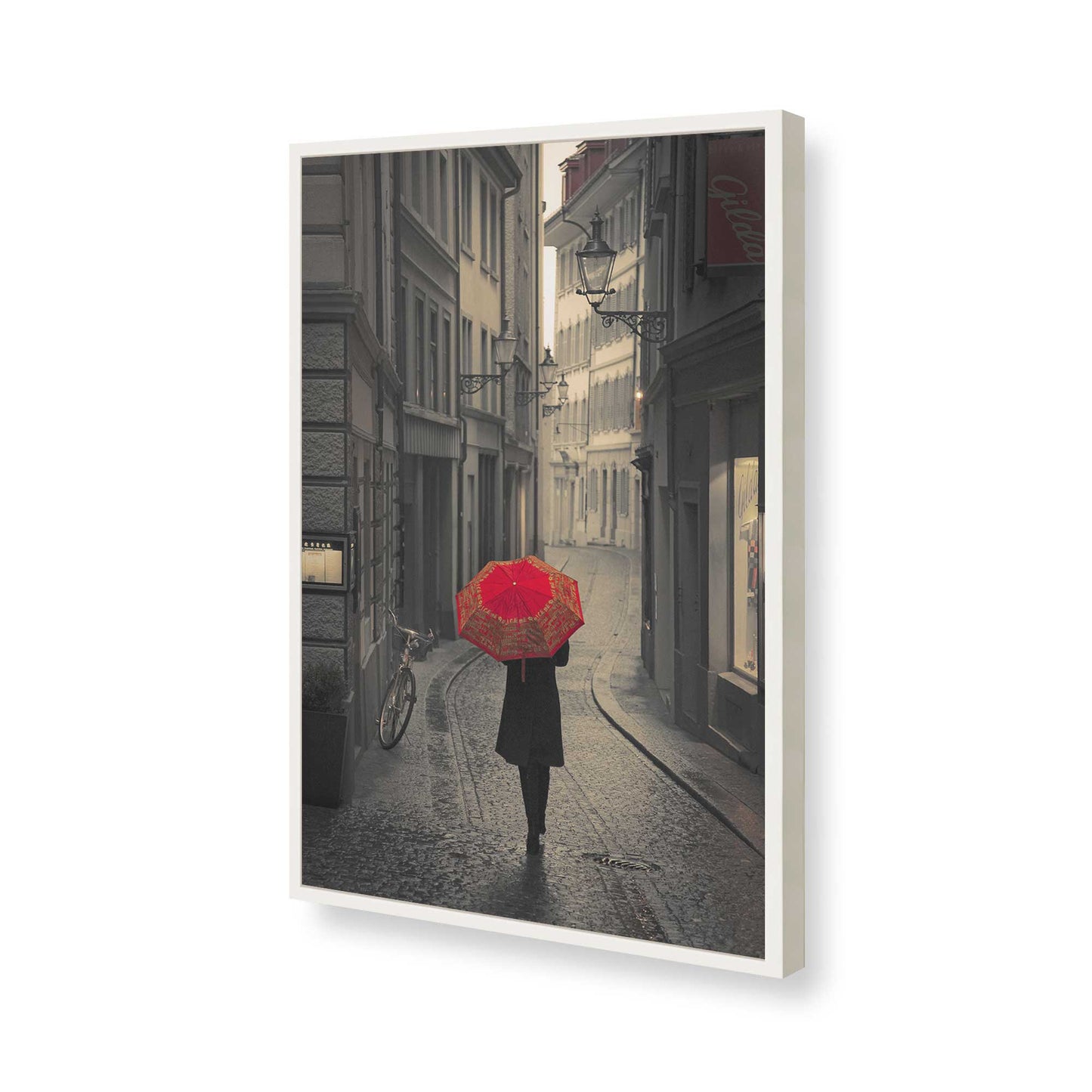 [Color:Opaque White], Picture of art in a Opaque White frame of the corner
