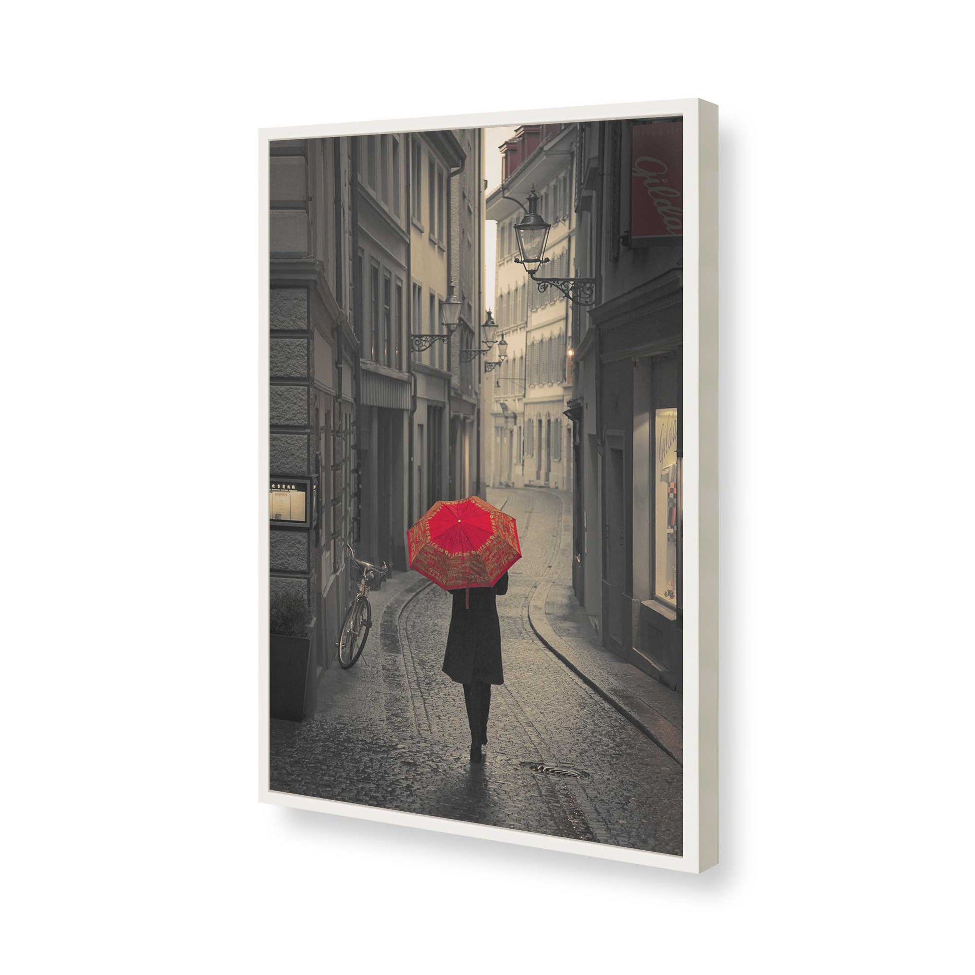 [Color:Opaque White], Picture of art in a Opaque White frame of the corner