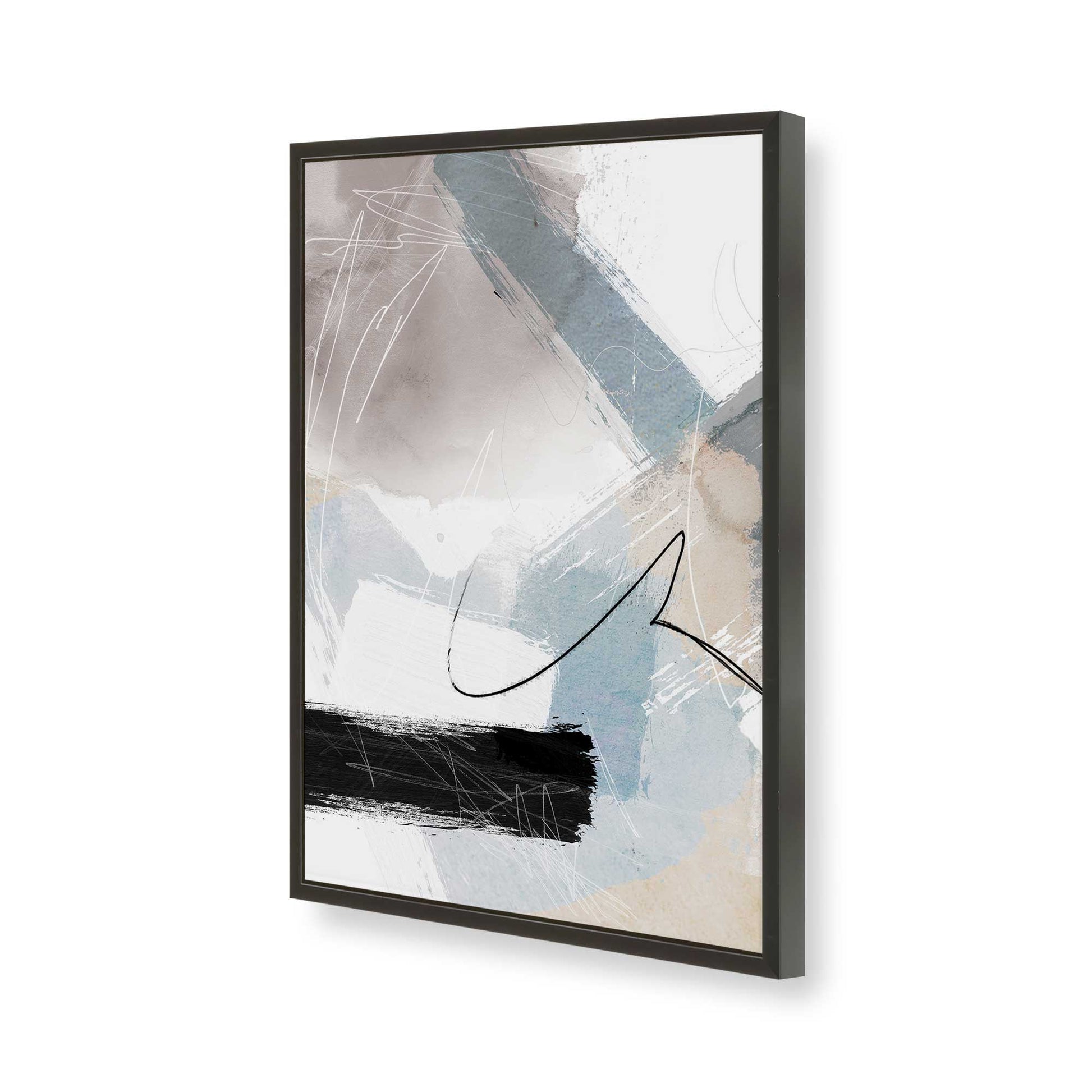 [Color:Satin Black], Picture of art in a Satin Black frame of the corner