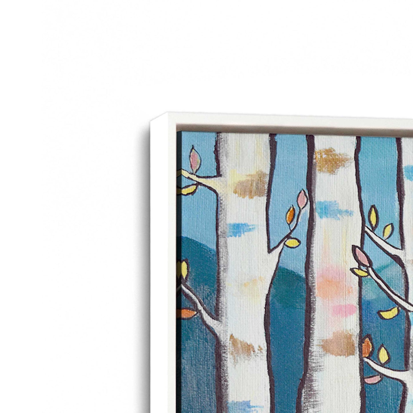 [Color:Opaque White], Picture of art in a White frame at an angle