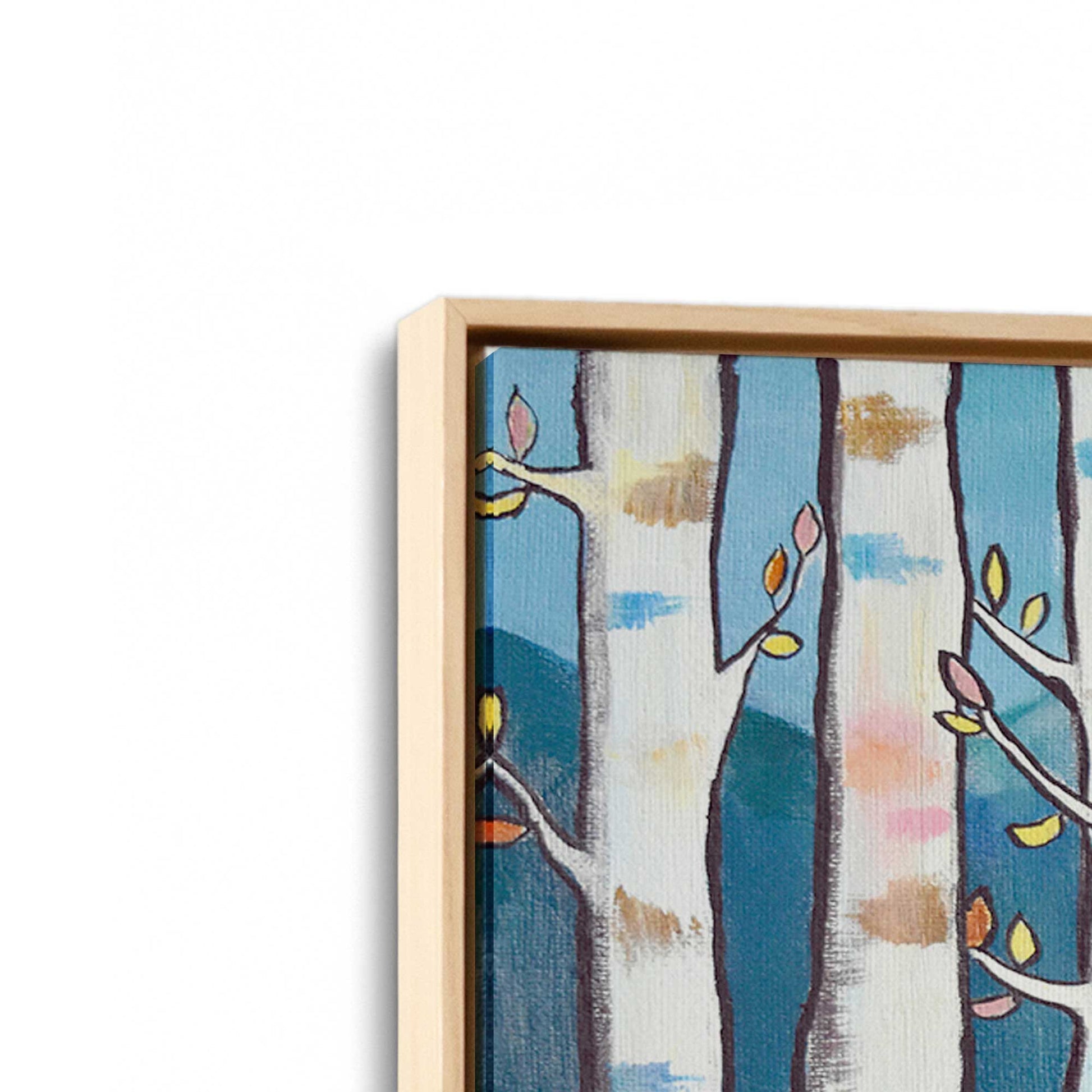 [Color:American Maple], Picture of art in a American Maple frame at an angle