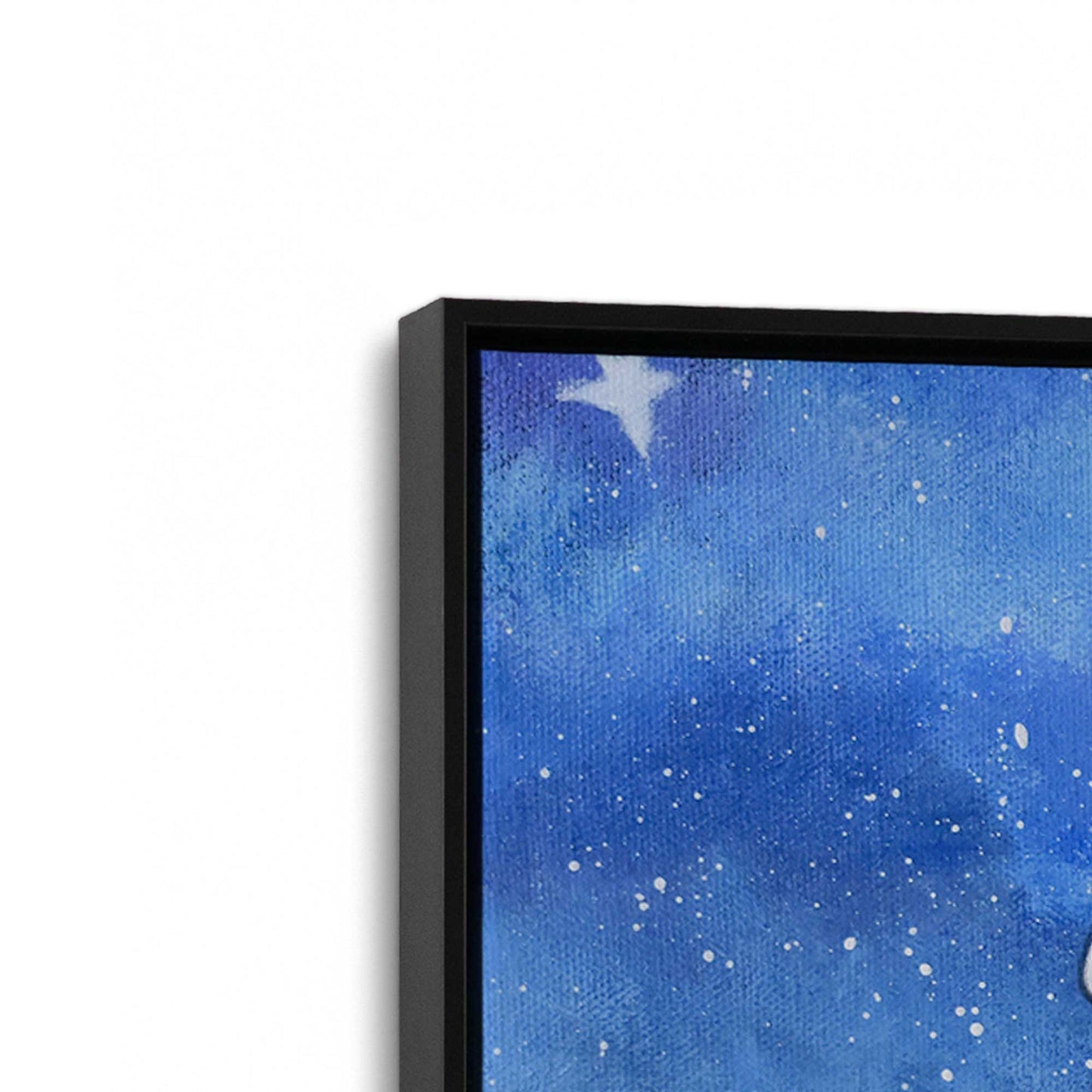 [Color:Satin Black], Picture of art in a Satin Black frame at an angle