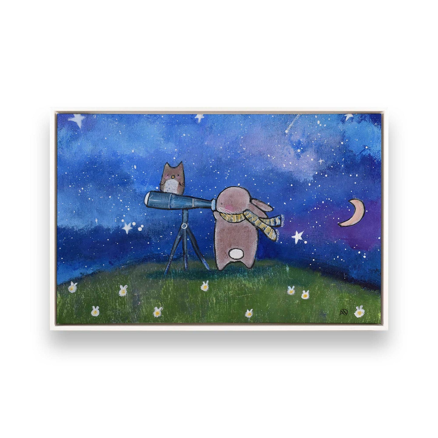 [Color:Opaque White], Picture of art in a White frame