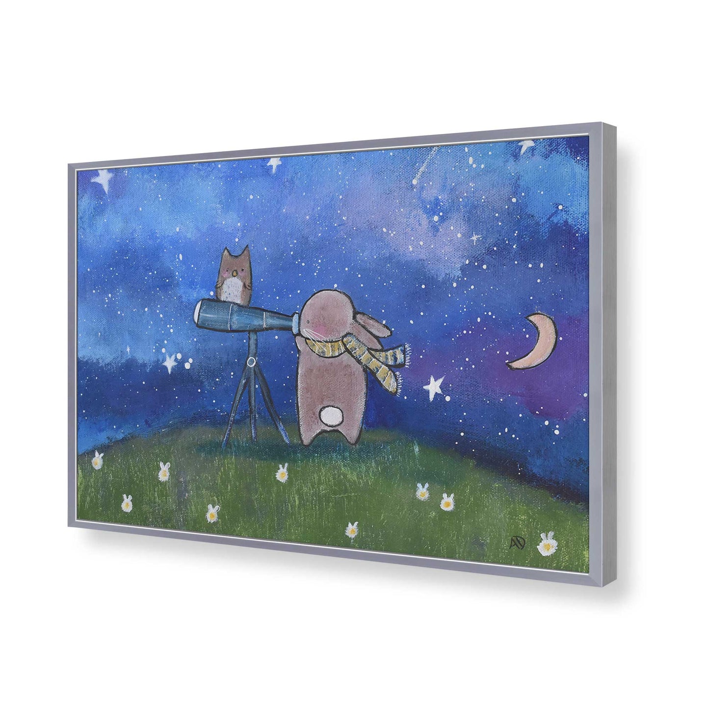 [Color:Polished Chrome], Picture of art in a Polished Chrome frame of the corner