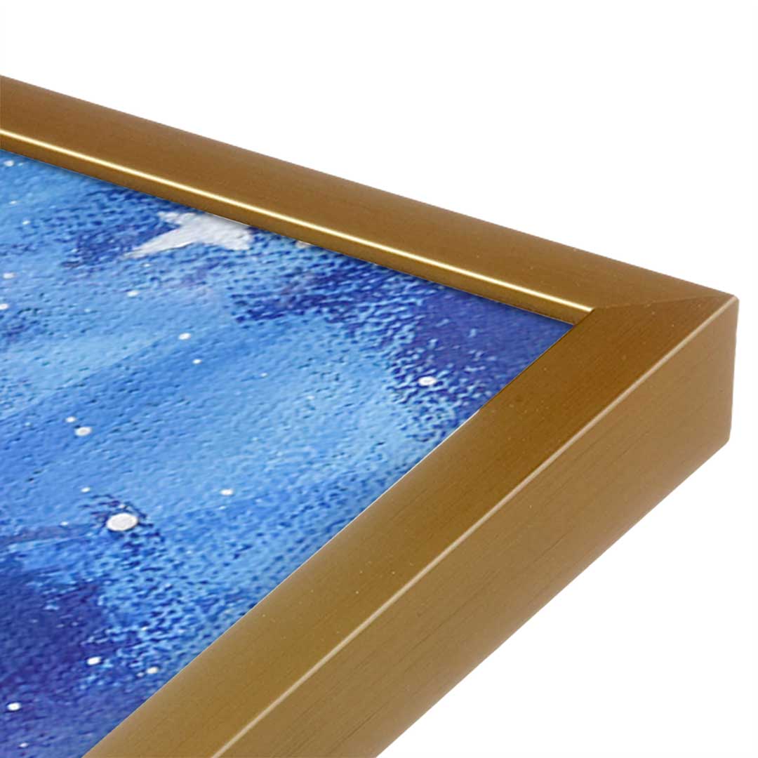 [Color:Polished Gold], Picture of art in a Polished Gold frame at an angle