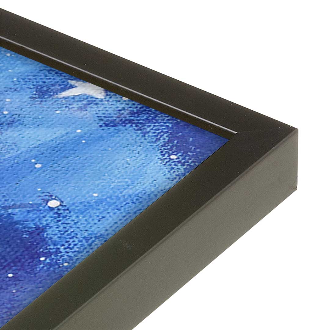 [Color:Satin Black], Picture of art in a Satin Black frame at an angle
