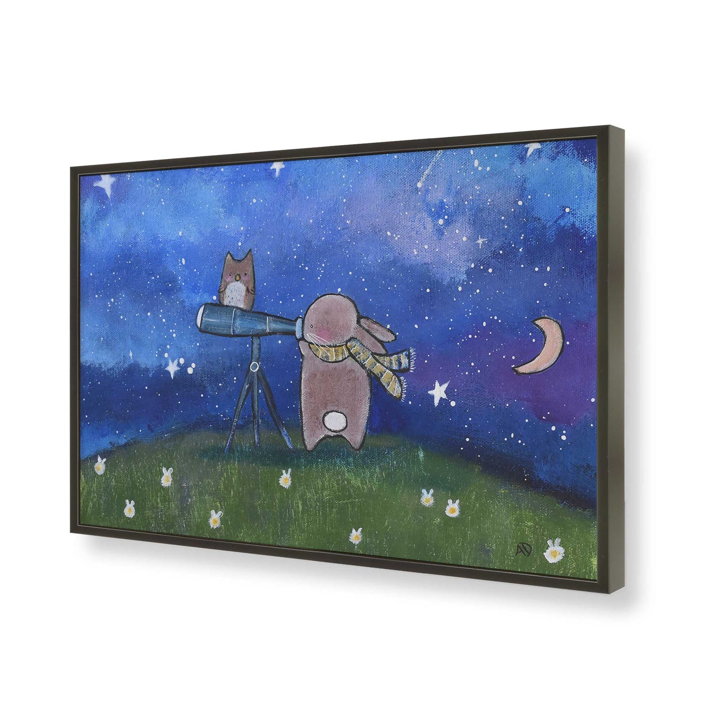 [Color:Satin Black], Picture of art in a Satin Black frame of the corner