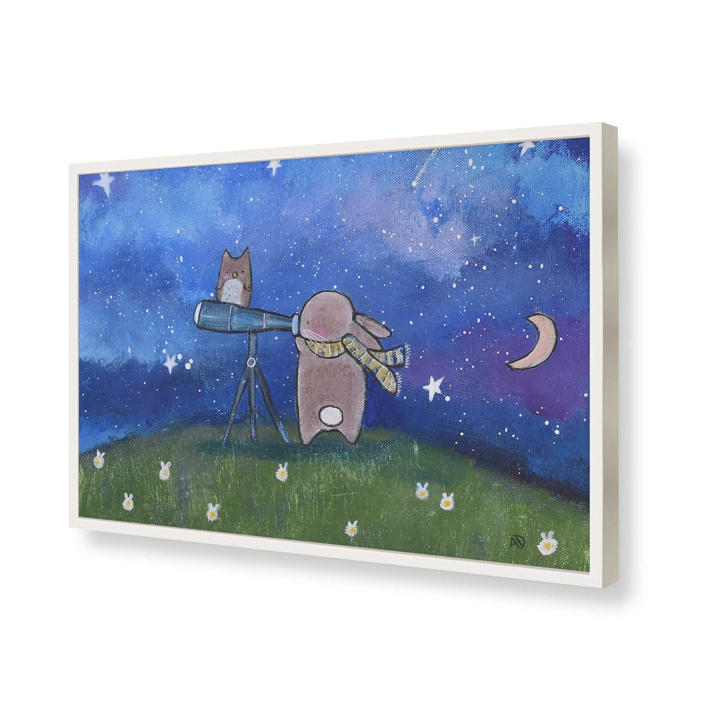 [Color:Opaque White], Picture of art in a Opaque White frame of the corner