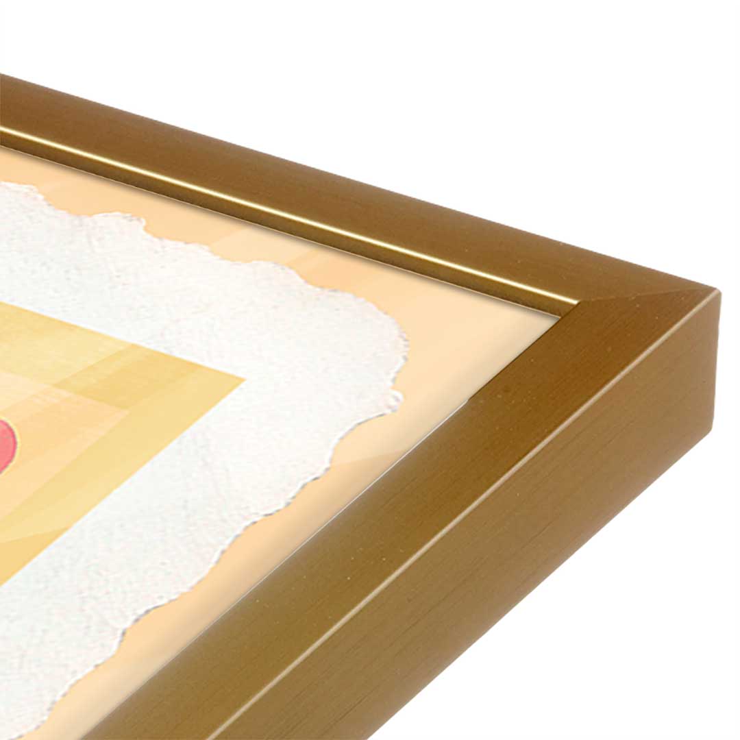 [Color:Polished Gold], Picture of art in a Polished Gold frame at an angle