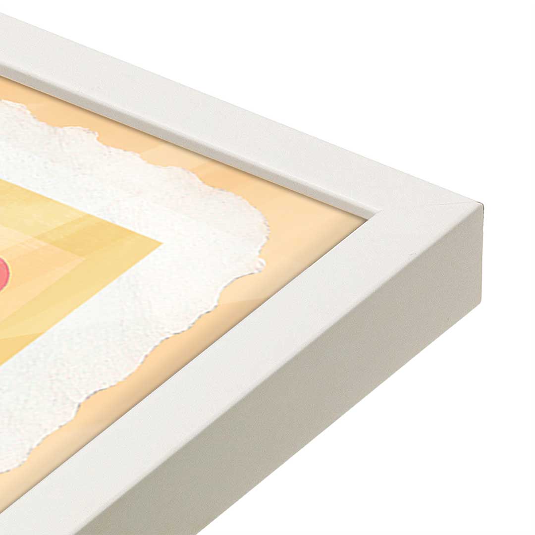 [Color:Opaque White], Picture of art in a Opaque White frame at an angle