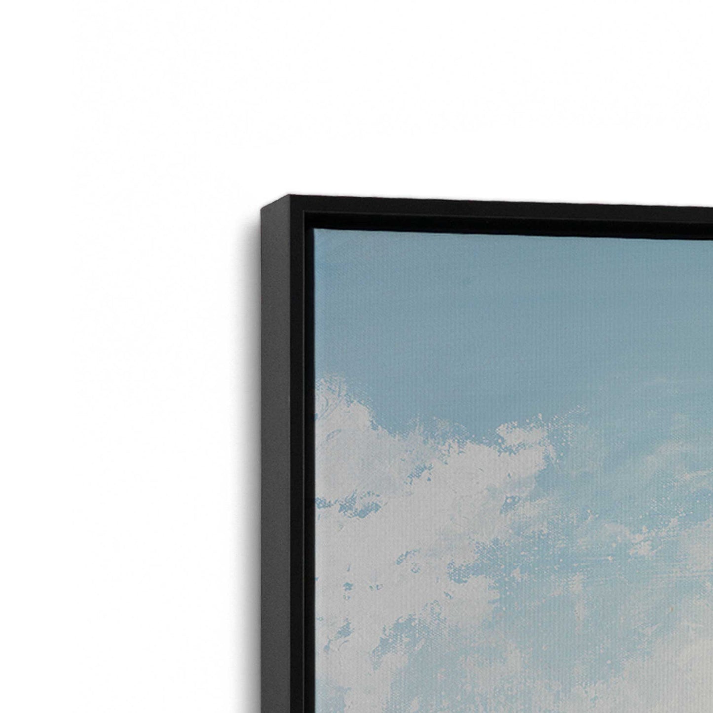 [Color:Satin Black], Picture of art in a Satin Black frame at an angle