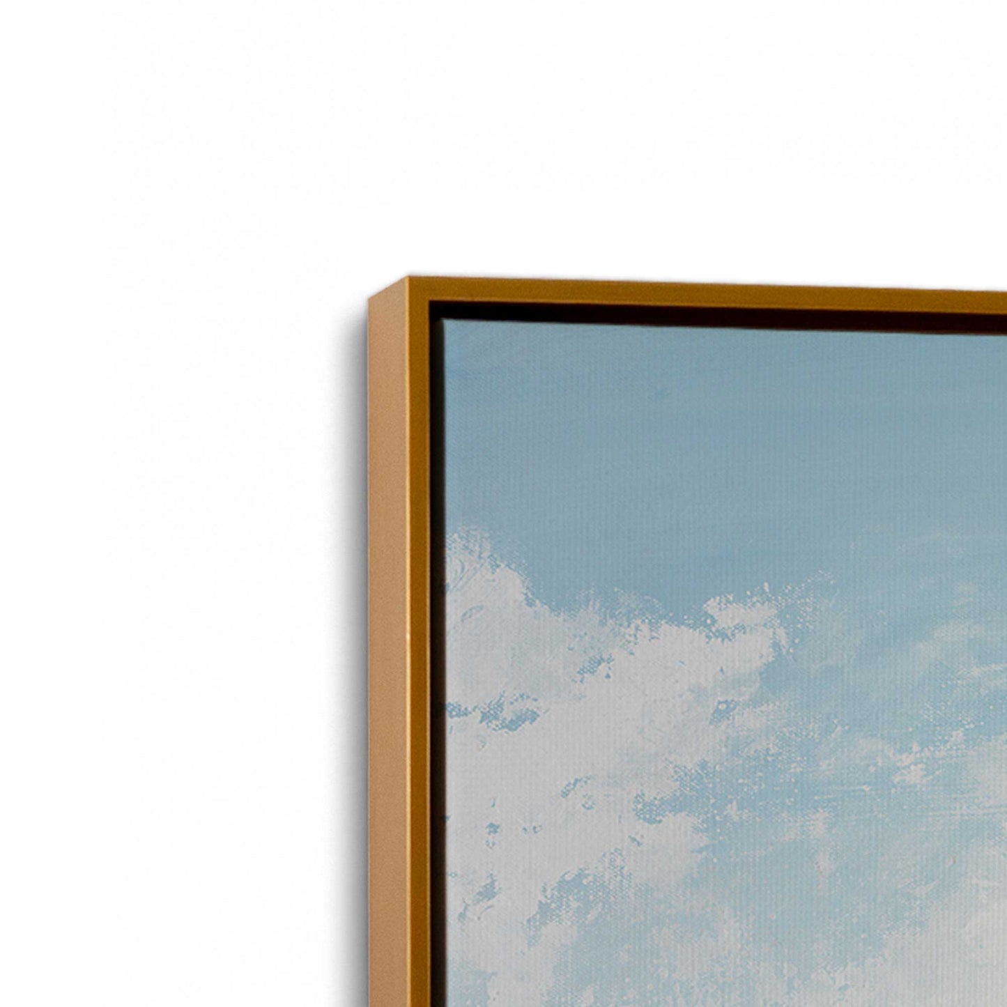 [Color:Polished Gold], Picture of art in a Polished Gold frame at an angle