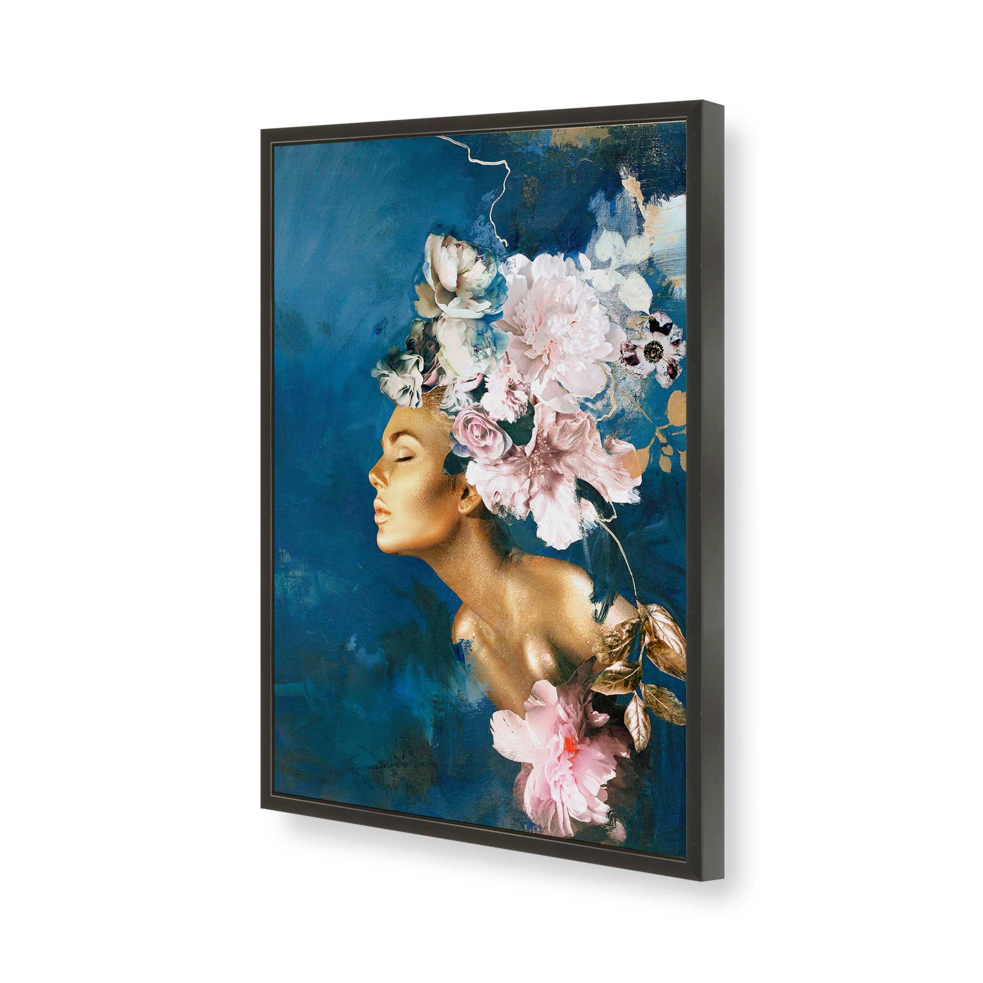 [Color:Satin Black], Picture of art in a Satin Black frame of the corner