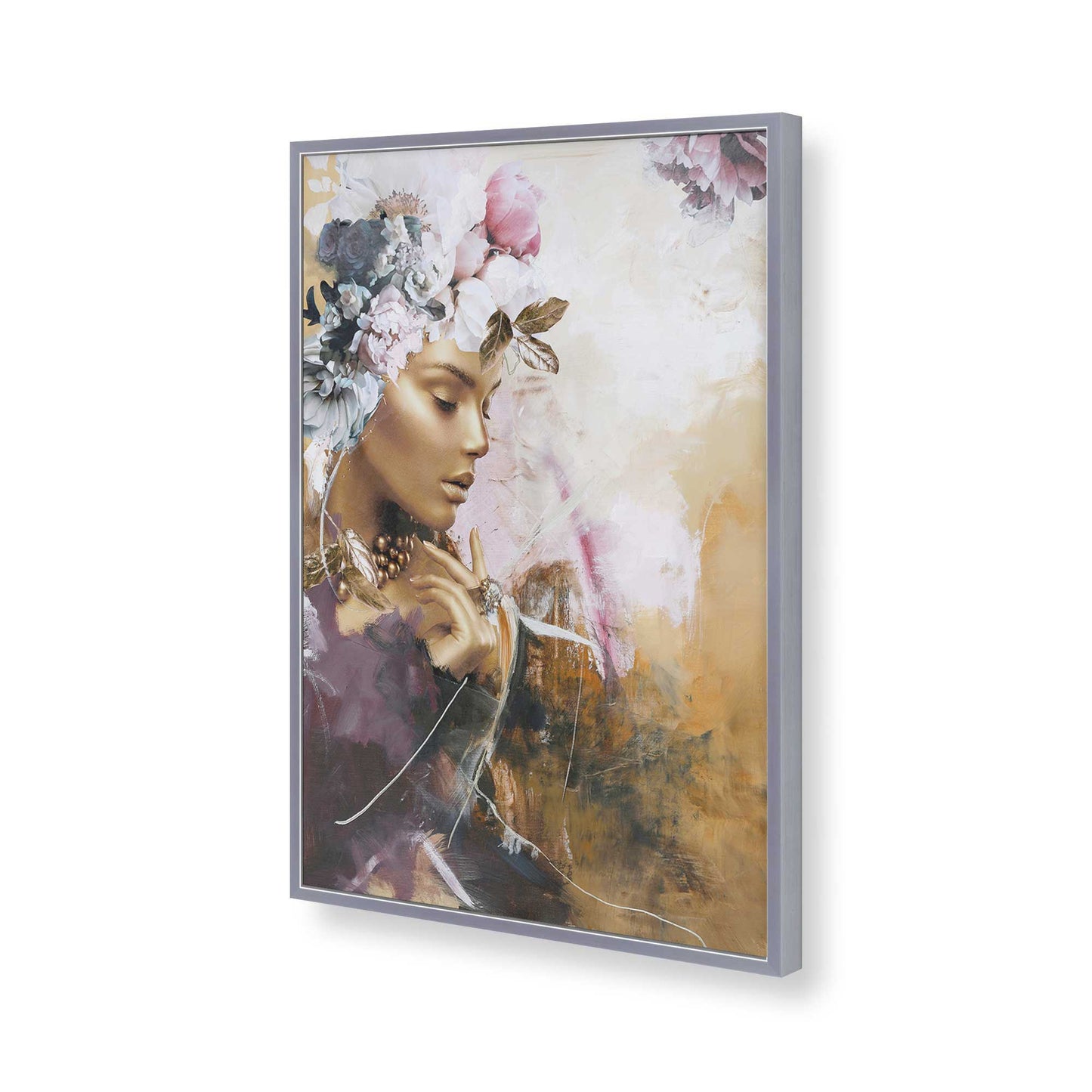 [Color:Polished Chrome], Picture of art in a Polished Chrome frame of the corner